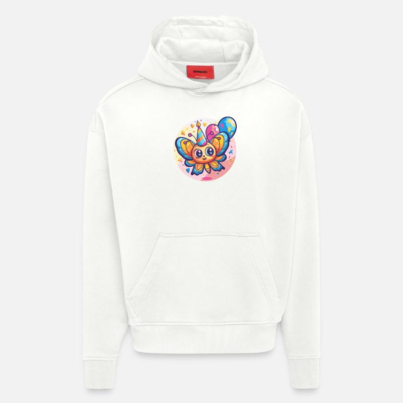 Papillon Anniversaire BD - Sweat à capuche bio épais oversize fabriqué en UE - OFF WHITE