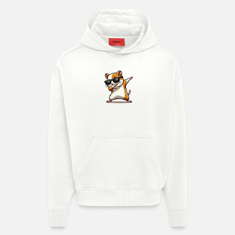 Dabbing de hamster - Sweat à capuche bio épais oversize fabriqué en UE - OFF WHITE
