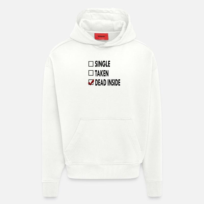 SINGLE noir blanc DEAD - Sweat à capuche bio épais oversize fabriqué en UE - OFF WHITE