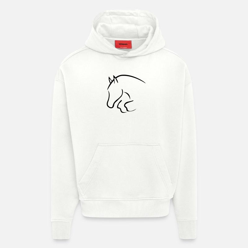 show cavalier - Sweat à capuche bio épais oversize fabriqué en UE - OFF WHITE