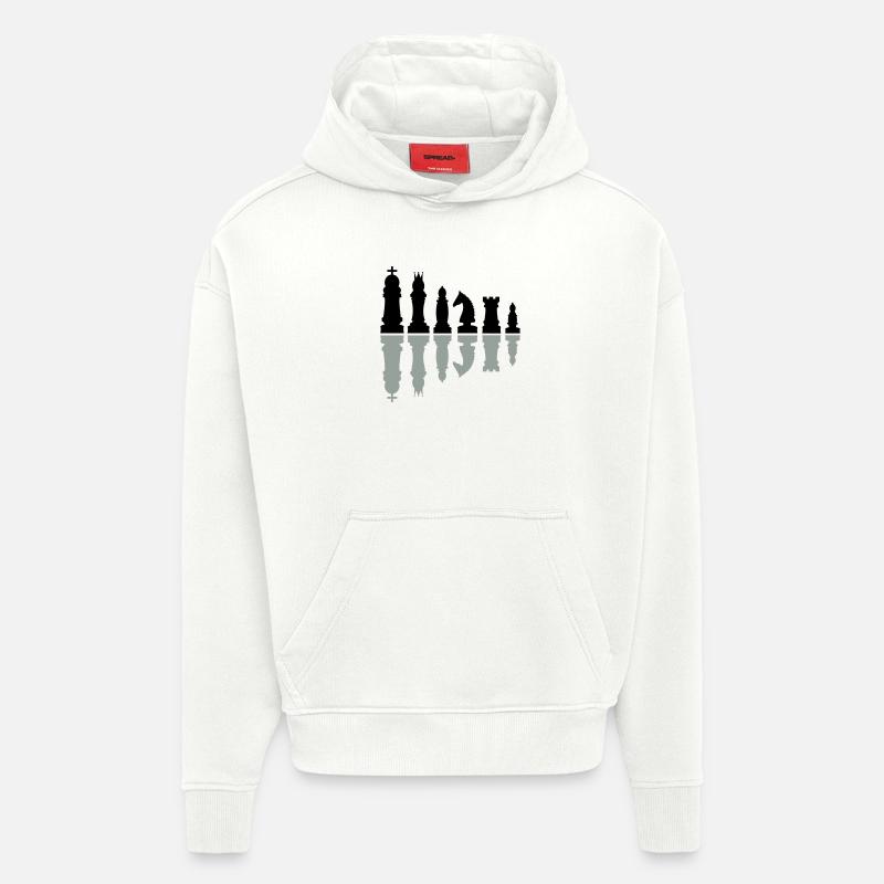 échecs - Sweat à capuche bio épais oversize fabriqué en UE - OFF WHITE
