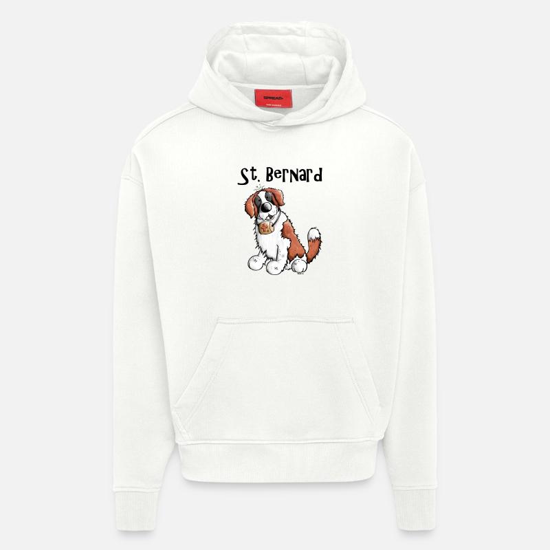 Drolliger Bernhardiner - Hund - Hoodie- made by SPREAD  - OFF WHITE