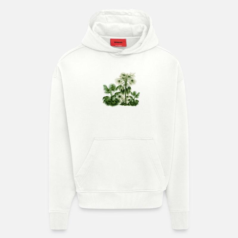 palmier - Sweat à capuche bio épais oversize fabriqué en UE - OFF WHITE