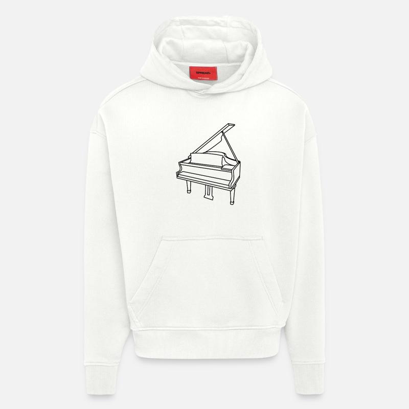 piano - Sweat à capuche bio épais oversize fabriqué en UE - OFF WHITE