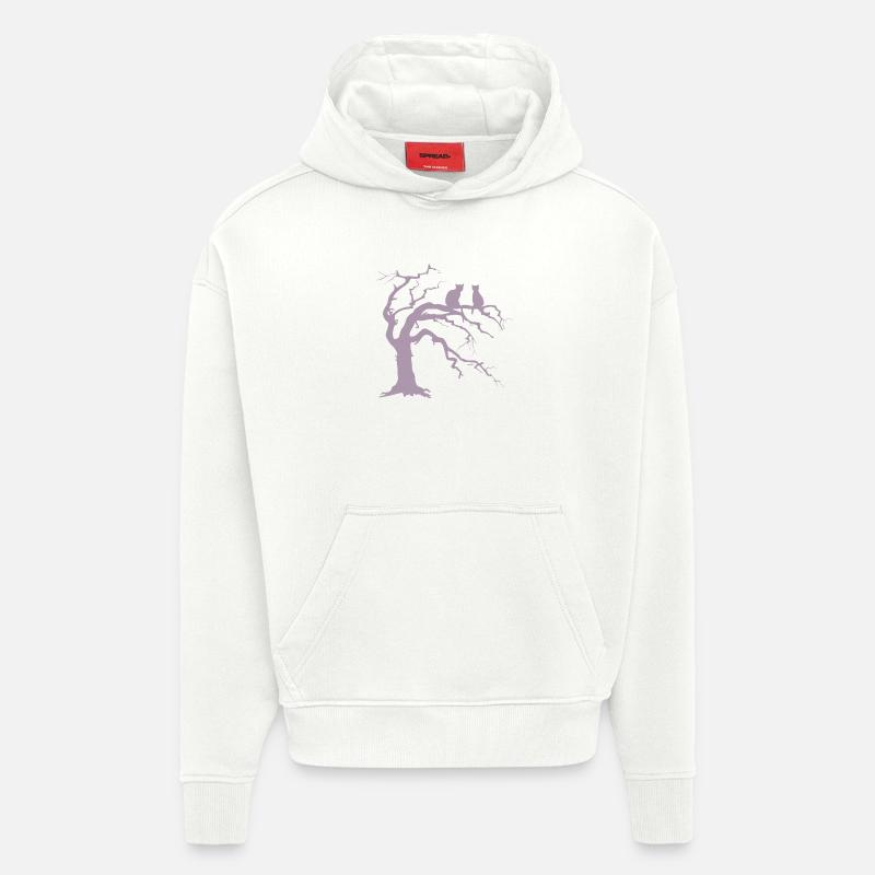 Dead tree with 2 cats silhouette - Hoodie- made by SPREAD  - OFF WHITE