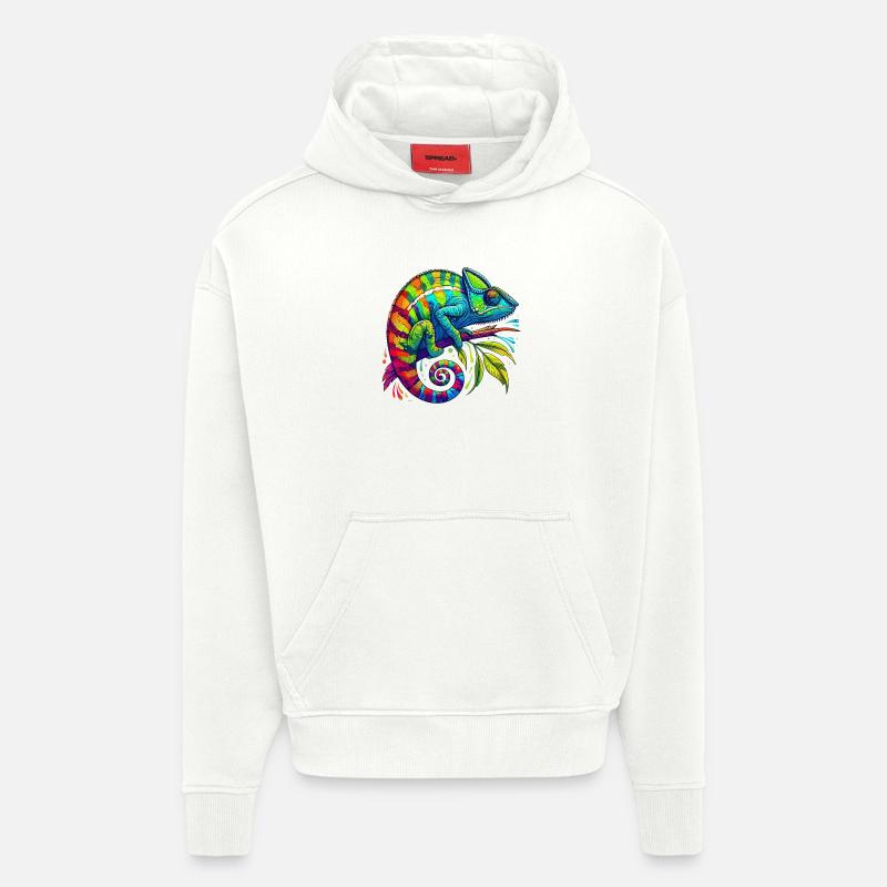 Caméléon - Sweat à capuche bio épais oversize fabriqué en UE - OFF WHITE