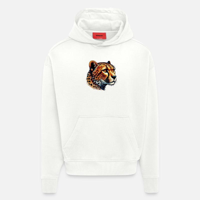 Guépard - Sweat à capuche bio épais oversize fabriqué en UE - OFF WHITE