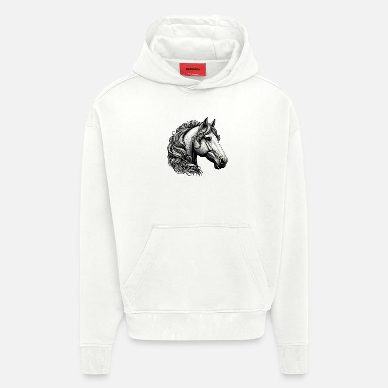 Cheval - Sweat à capuche bio épais oversize fabriqué en UE - OFF WHITE