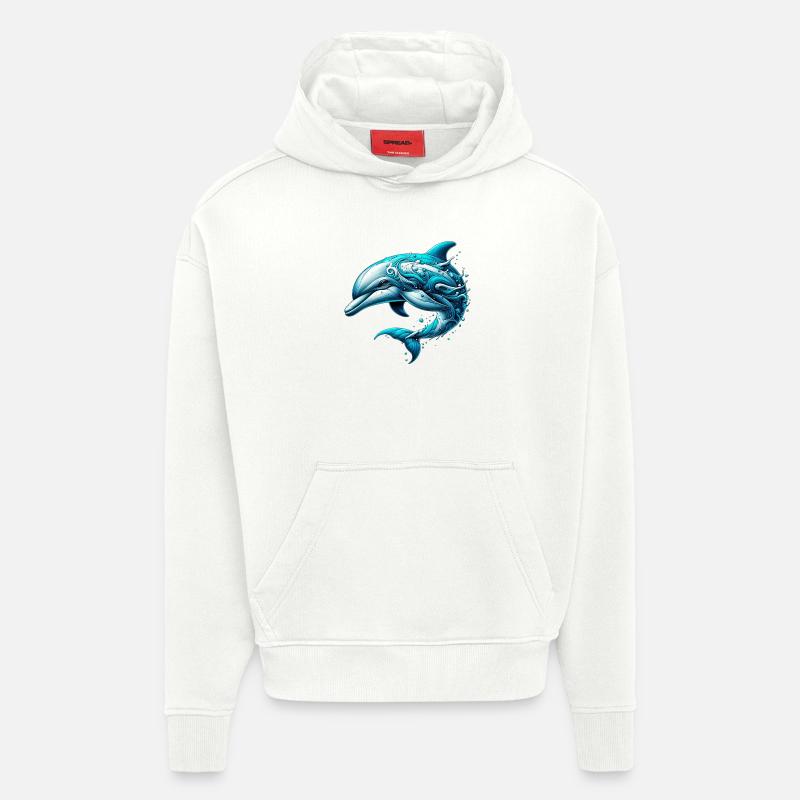 Dauphin - Sweat à capuche bio épais oversize fabriqué en UE - OFF WHITE