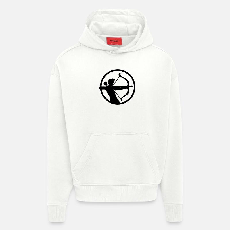 Sagittaire - Sweat à capuche bio épais oversize fabriqué en UE - OFF WHITE