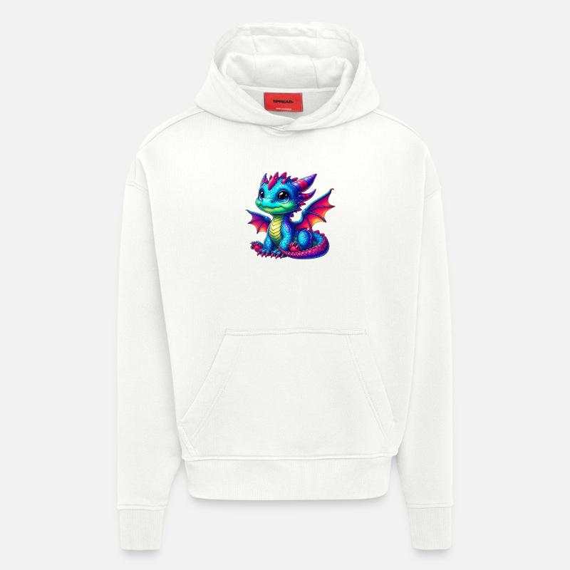Dragon - Sweat à capuche bio épais oversize fabriqué en UE - OFF WHITE