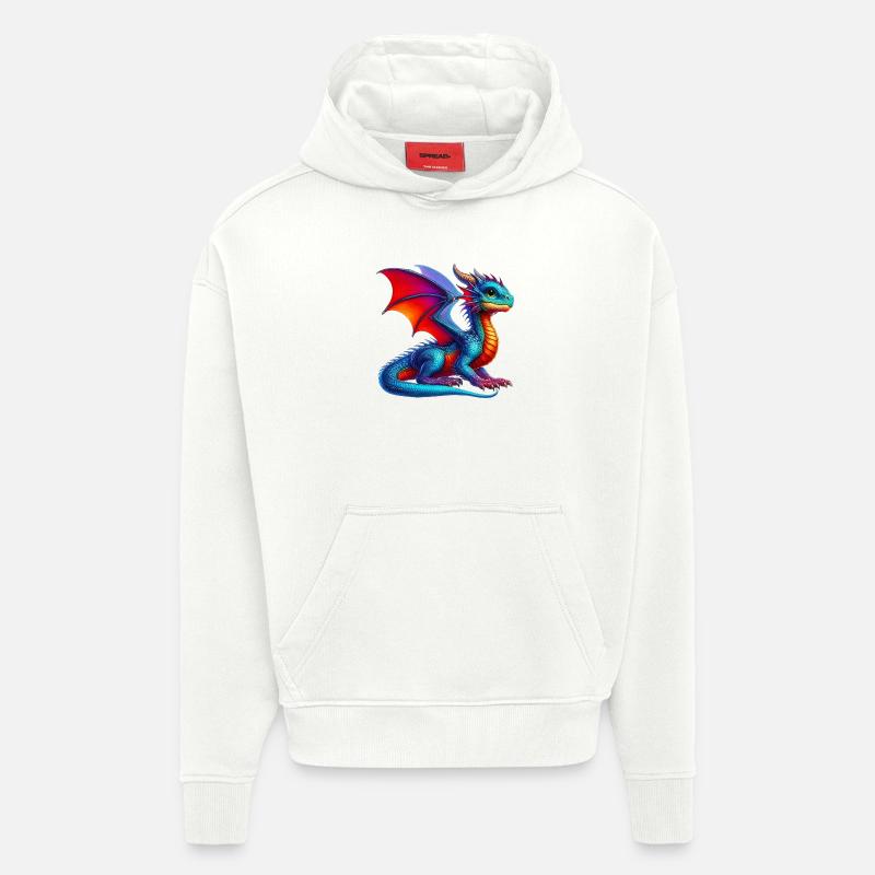 Dragon - Sweat à capuche bio épais oversize fabriqué en UE - OFF WHITE