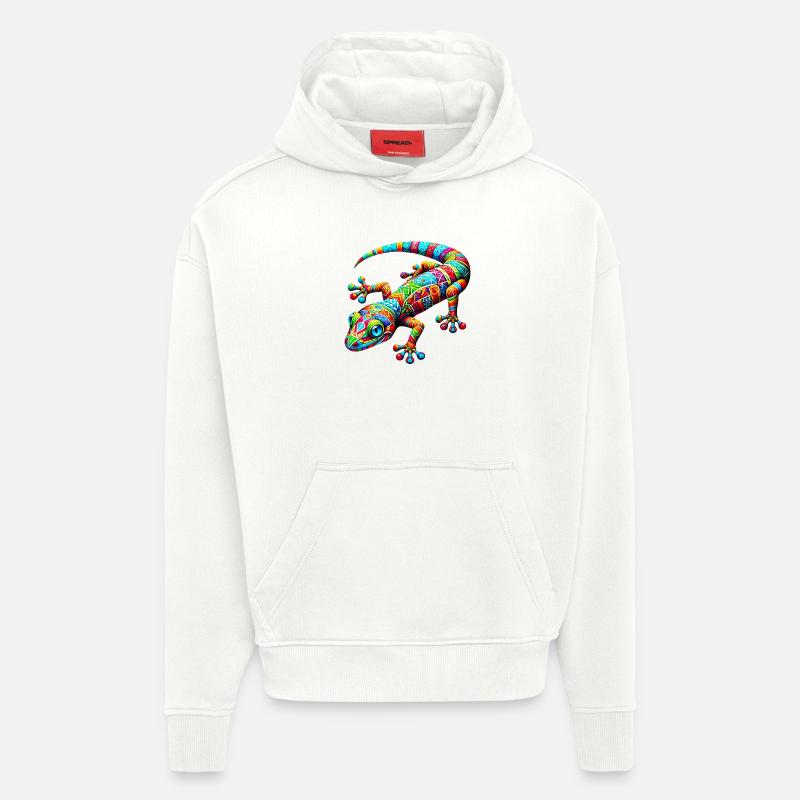 Gecko - Sweat à capuche bio épais oversize fabriqué en UE - OFF WHITE