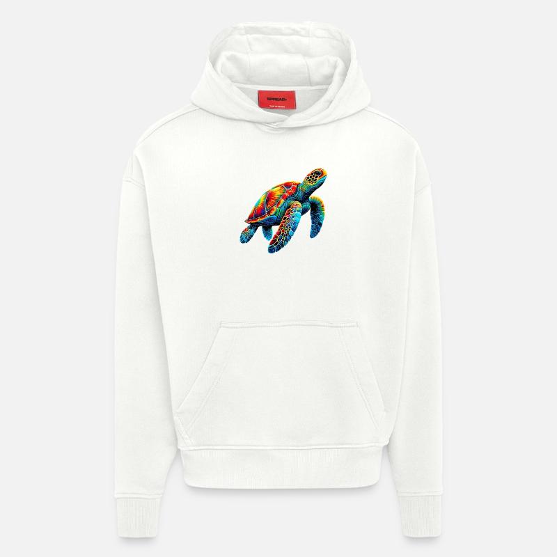Tortue - Sweat à capuche bio épais oversize fabriqué en UE - OFF WHITE