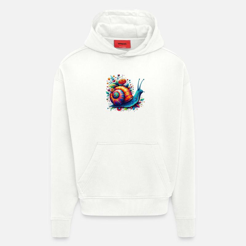 Escargot - Sweat à capuche bio épais oversize fabriqué en UE - OFF WHITE