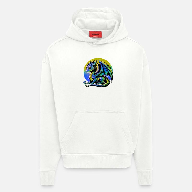 Dragon - Sweat à capuche bio épais oversize fabriqué en UE - OFF WHITE