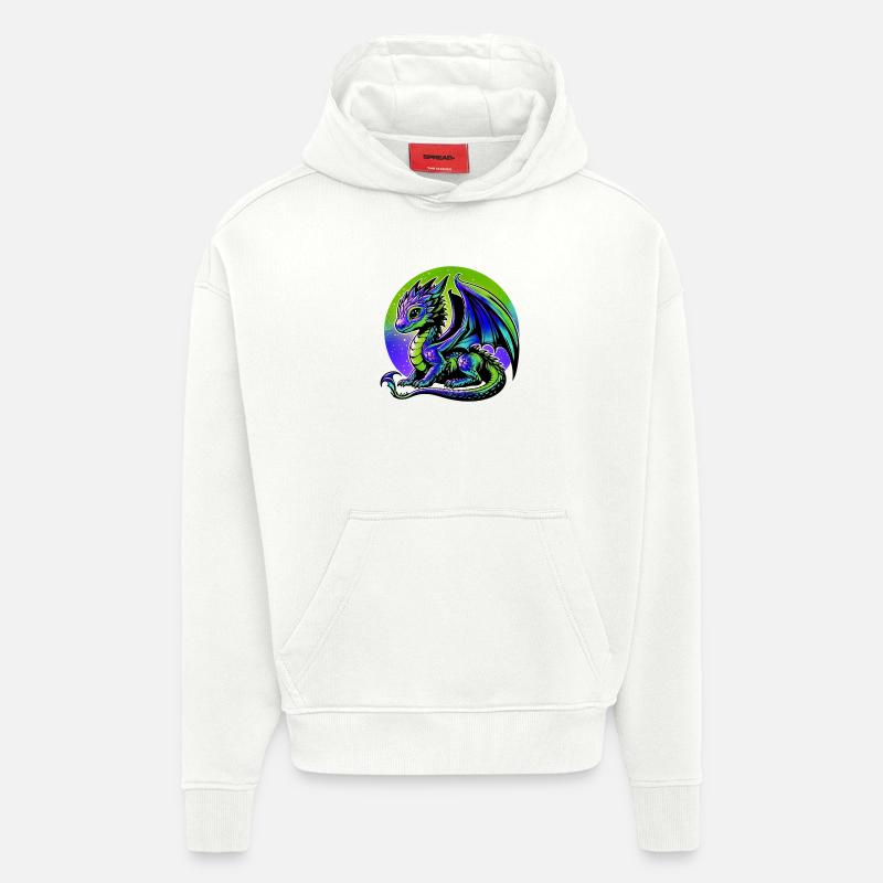 Dragon - Sweat à capuche bio épais oversize fabriqué en UE - OFF WHITE