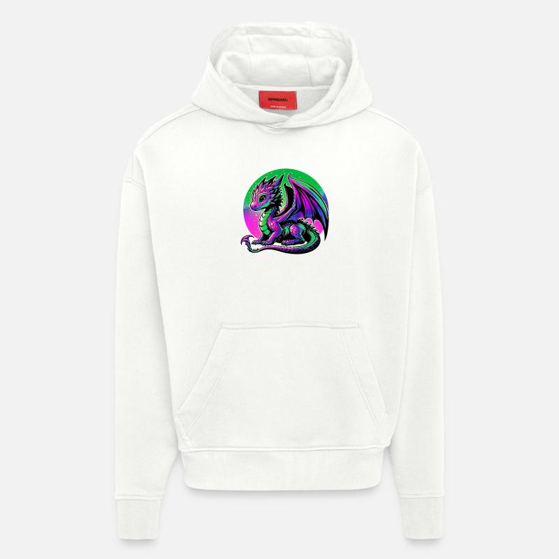 Dragon - Sweat à capuche bio épais oversize fabriqué en UE - OFF WHITE