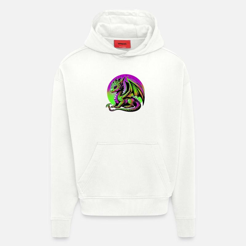 Dragon - Sweat à capuche bio épais oversize fabriqué en UE - OFF WHITE