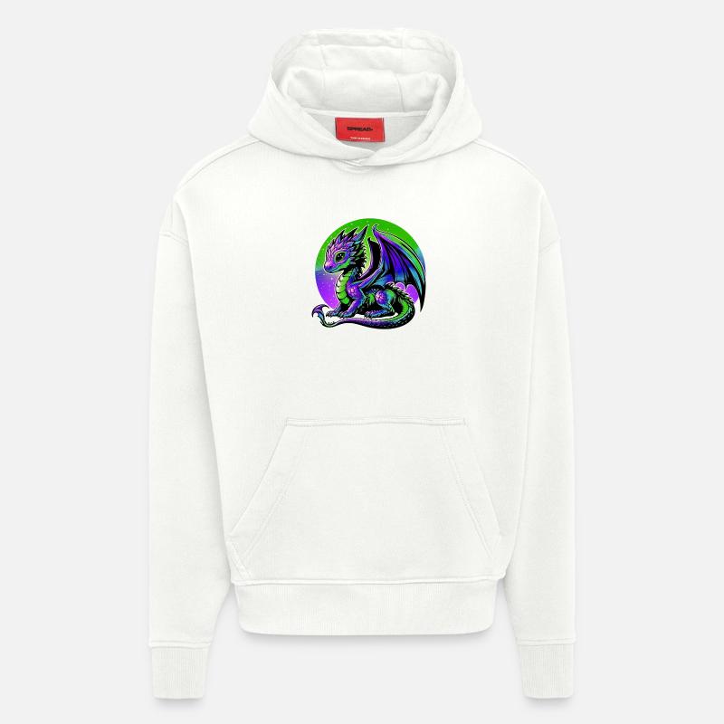 Dragon - Sweat à capuche bio épais oversize fabriqué en UE - OFF WHITE