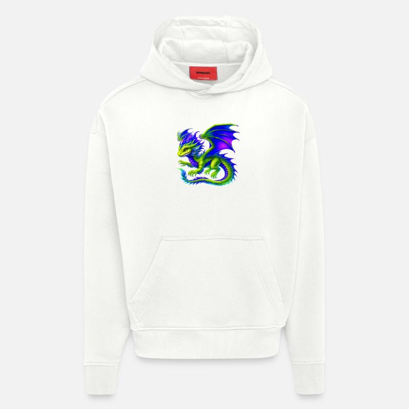 Dragon - Sweat à capuche bio épais oversize fabriqué en UE - OFF WHITE