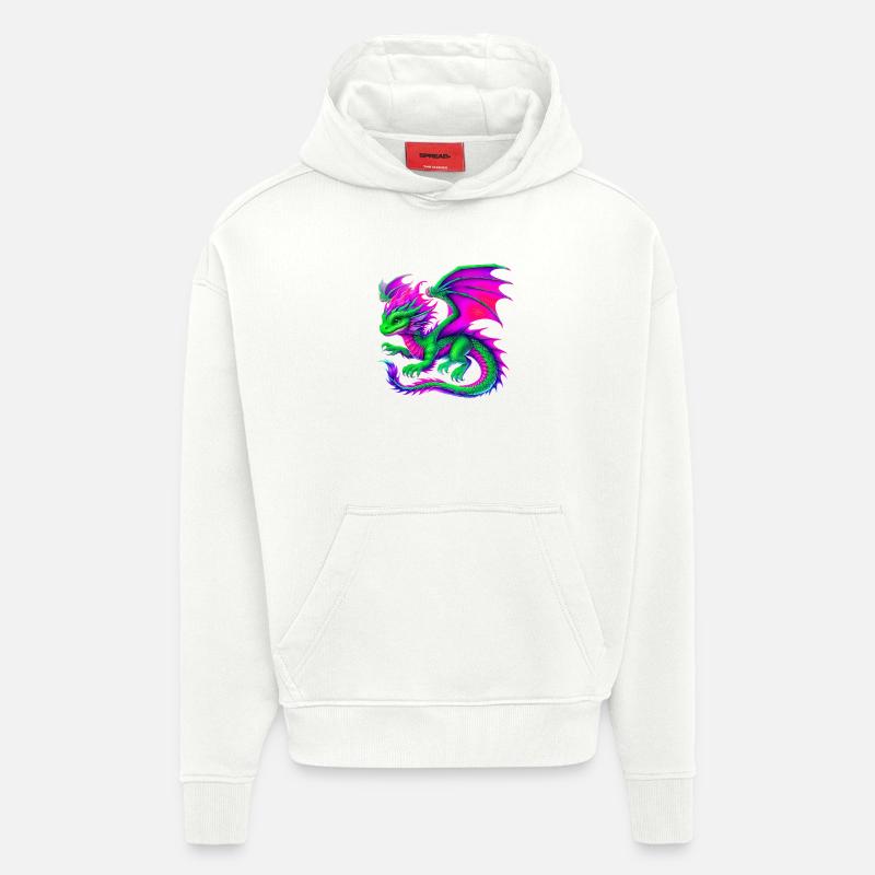 Dragon - Sweat à capuche bio épais oversize fabriqué en UE - OFF WHITE