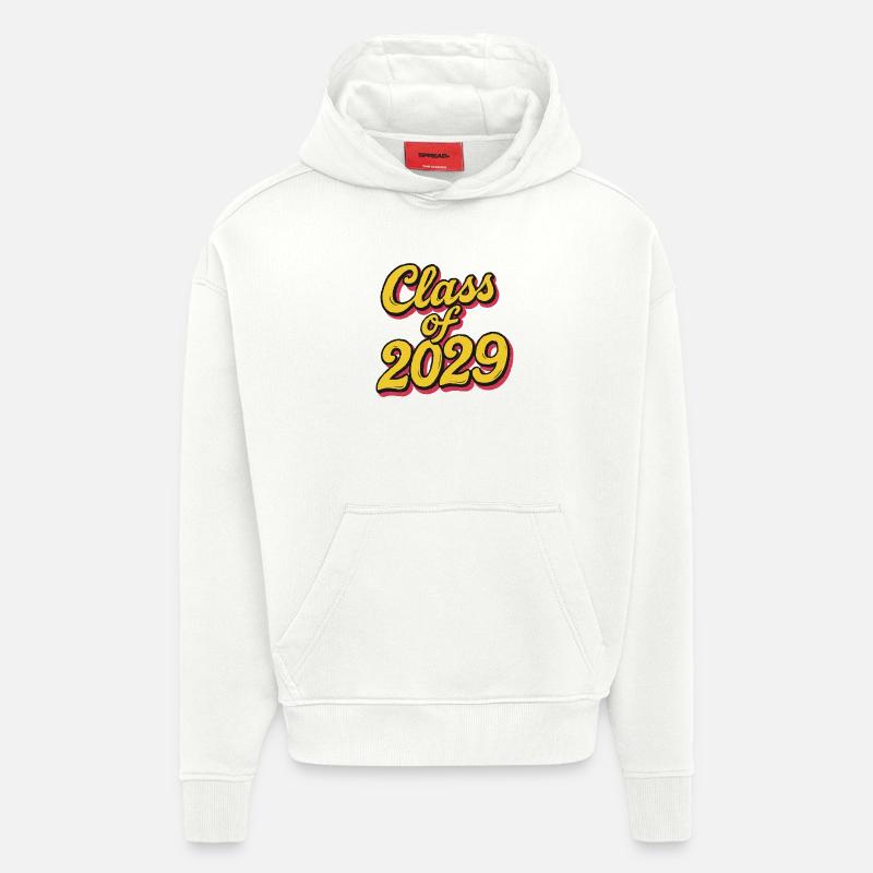 Classe de 2029 Script rétro - Sweat à capuche bio épais oversize fabriqué en UE - OFF WHITE