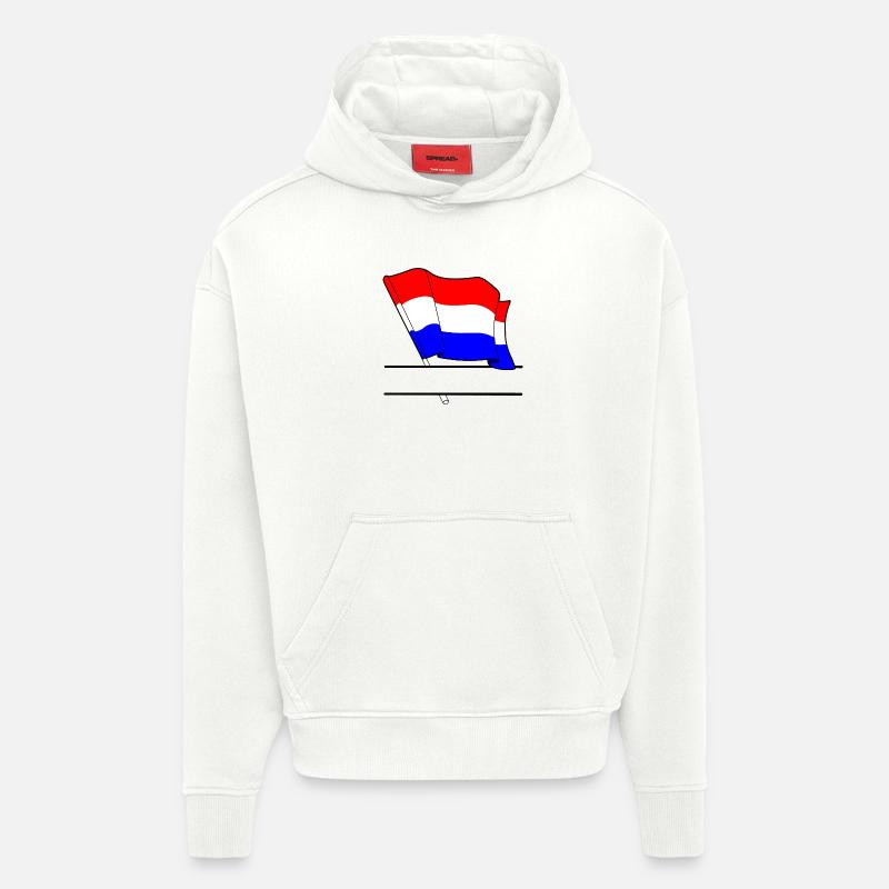 Pavillon des Pays-Bas – Espace de nom - Sweat à capuche bio épais oversize fabriqué en UE - OFF WHITE