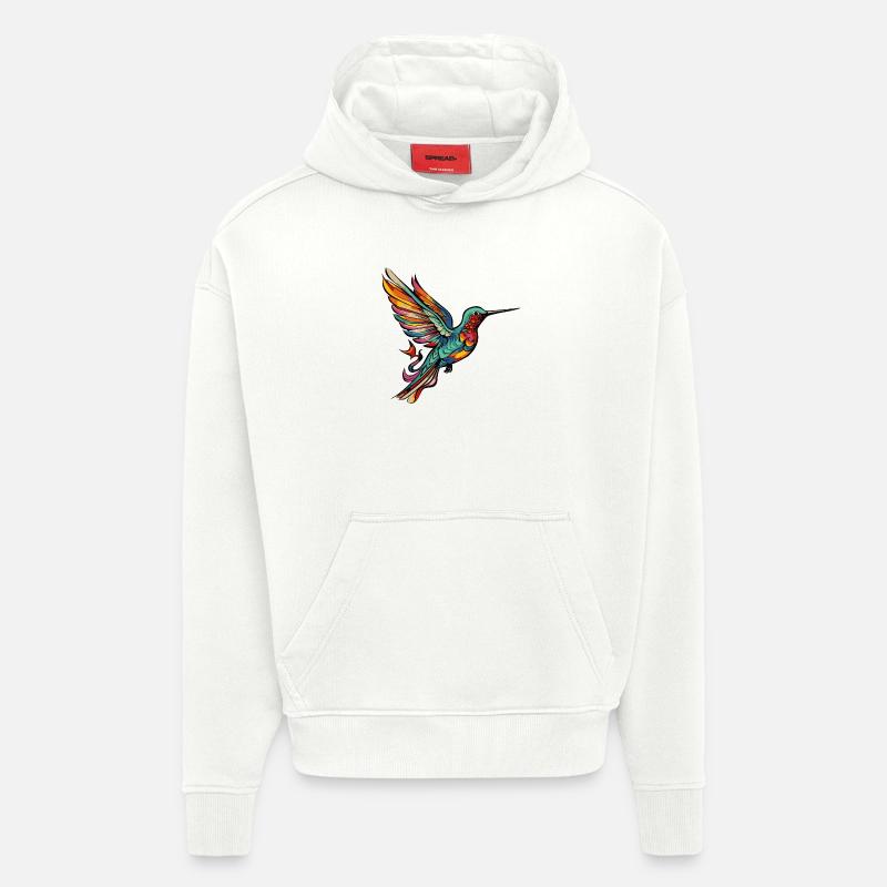  Kolibri Vogel Comic - Hoodie- made by SPREAD  - OFF WHITE