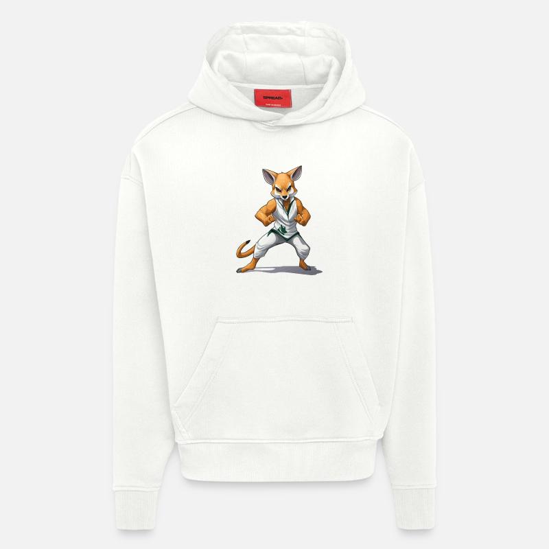Fuchs-Kämpfer im Kung-Fu - Hoodie- made by SPREAD  - OFF WHITE