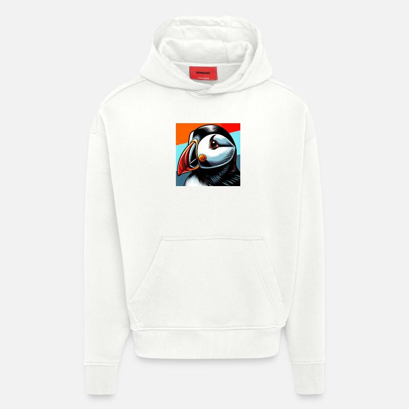 macareux - Sweat à capuche bio épais oversize fabriqué en UE - OFF WHITE