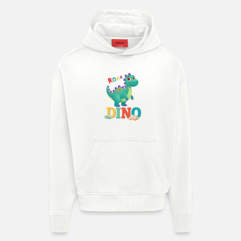 dino - Sweat à capuche bio épais oversize fabriqué en UE - OFF WHITE
