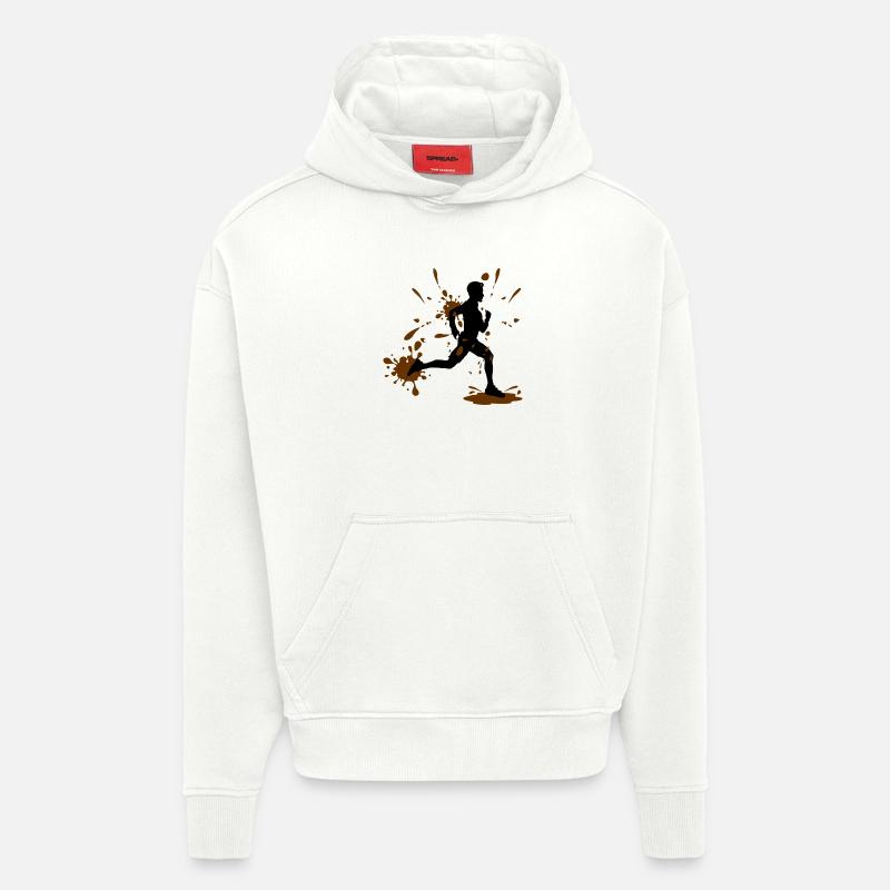 Mud Run Man – Modder Runner Challenge - Hoodie- made by SPREAD - OFF WHITE