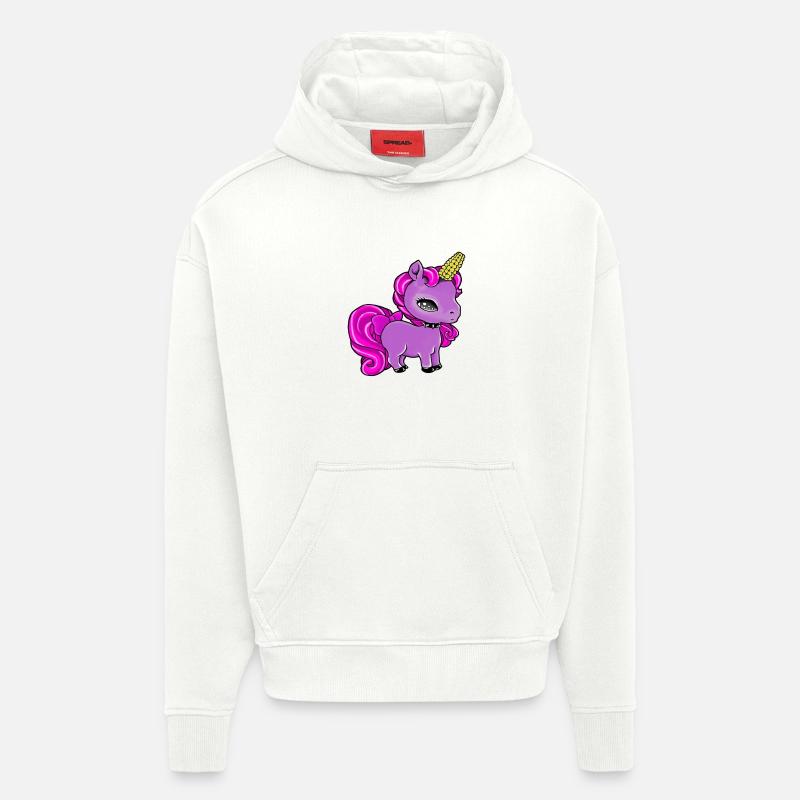 Uni (maïs) - Sweat à capuche bio épais oversize fabriqué en UE - OFF WHITE
