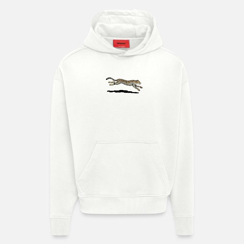Guépard - Sweat à capuche bio épais oversize fabriqué en UE - OFF WHITE
