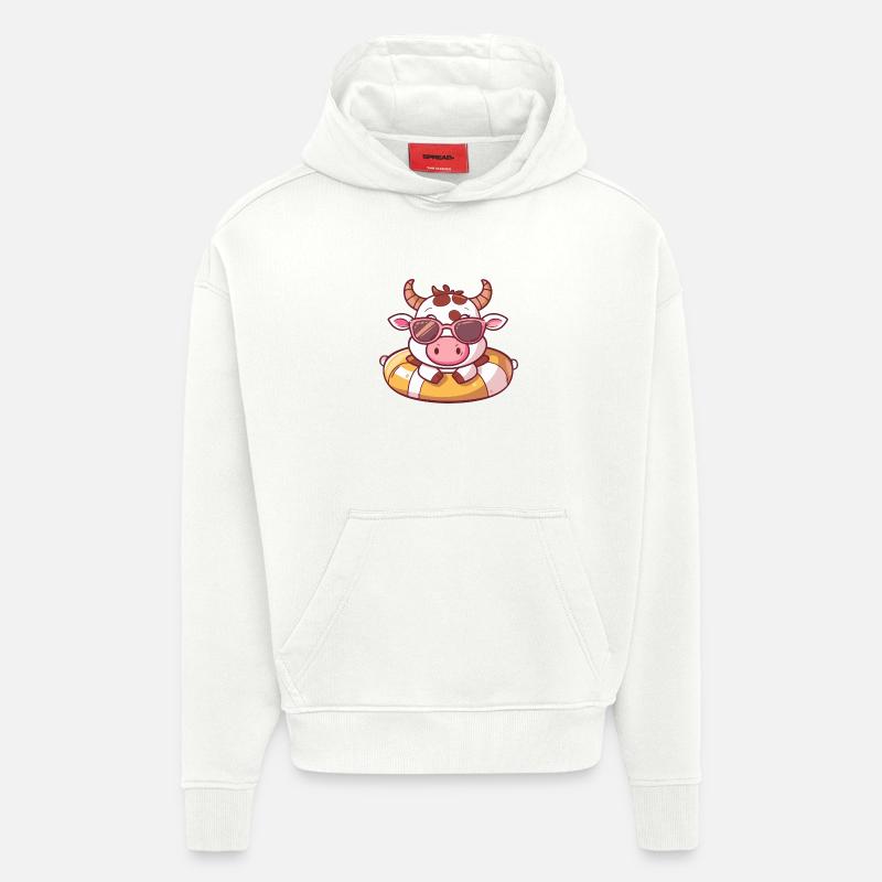 Kuh Comic Cool - Hoodie- made by SPREAD  - OFF WHITE