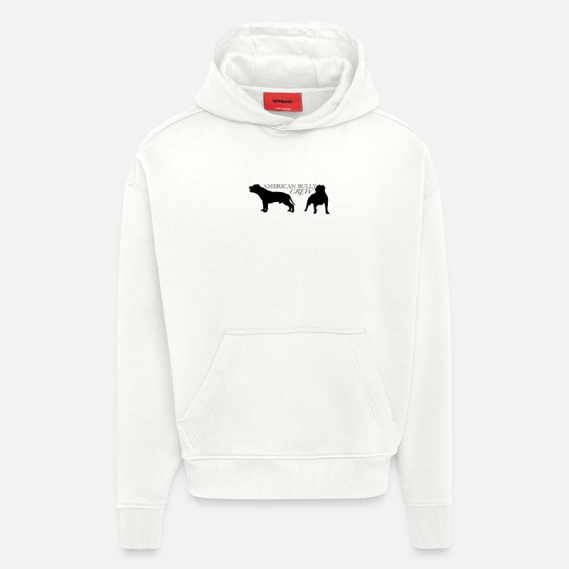 Amercian Bully Crew - Sweat à capuche bio épais oversize fabriqué en UE - OFF WHITE