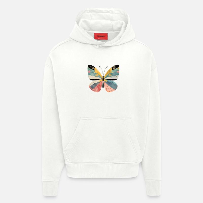 Papillon - Sweat à capuche bio épais oversize fabriqué en UE - OFF WHITE