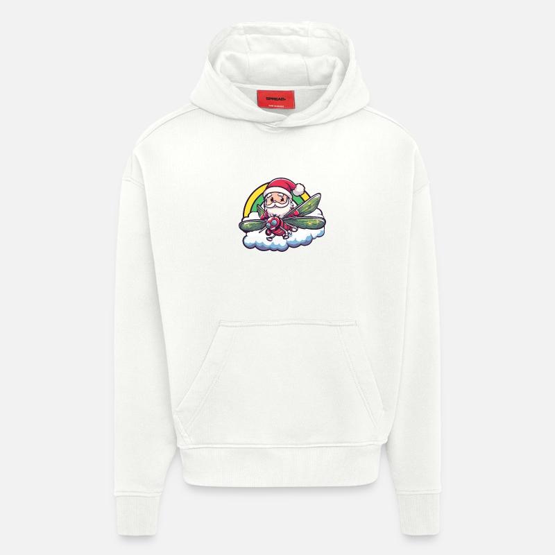 Libelle Weihnachtsmann Regenbogen - Hoodie- made by SPREAD  - OFF WHITE