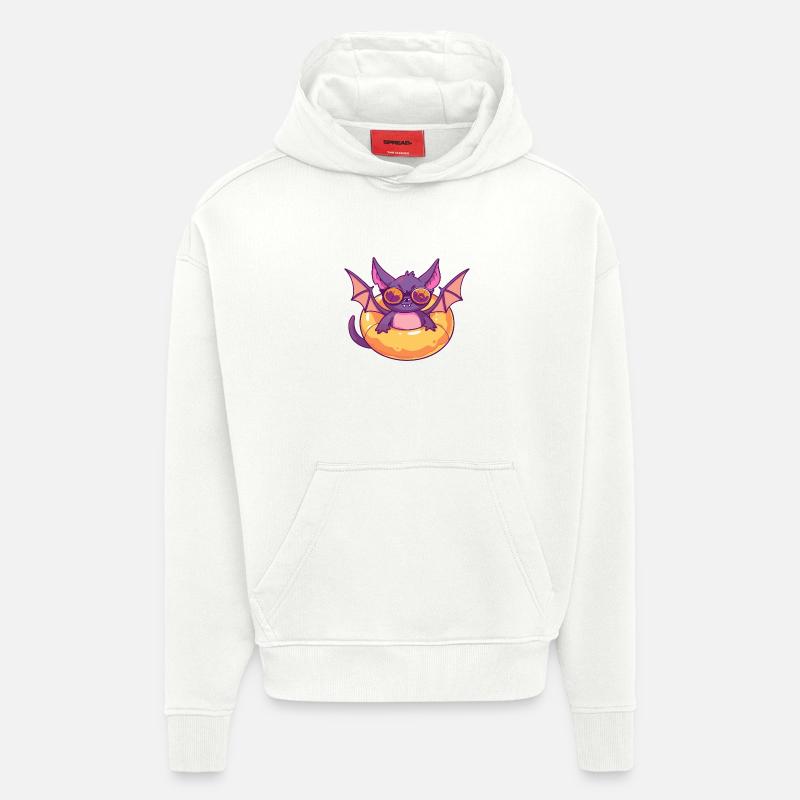Fledermaus Comic Cool - Hoodie- made by SPREAD  - OFF WHITE