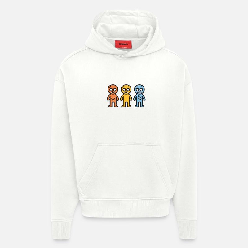 Zombies Halloween Mignon - Sweat à capuche bio épais oversize fabriqué en UE - OFF WHITE