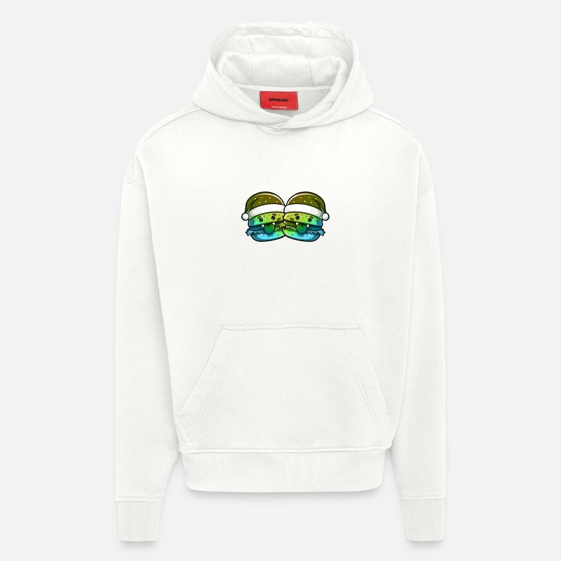 Burger de Noël - Sweat à capuche bio épais oversize fabriqué en UE - OFF WHITE