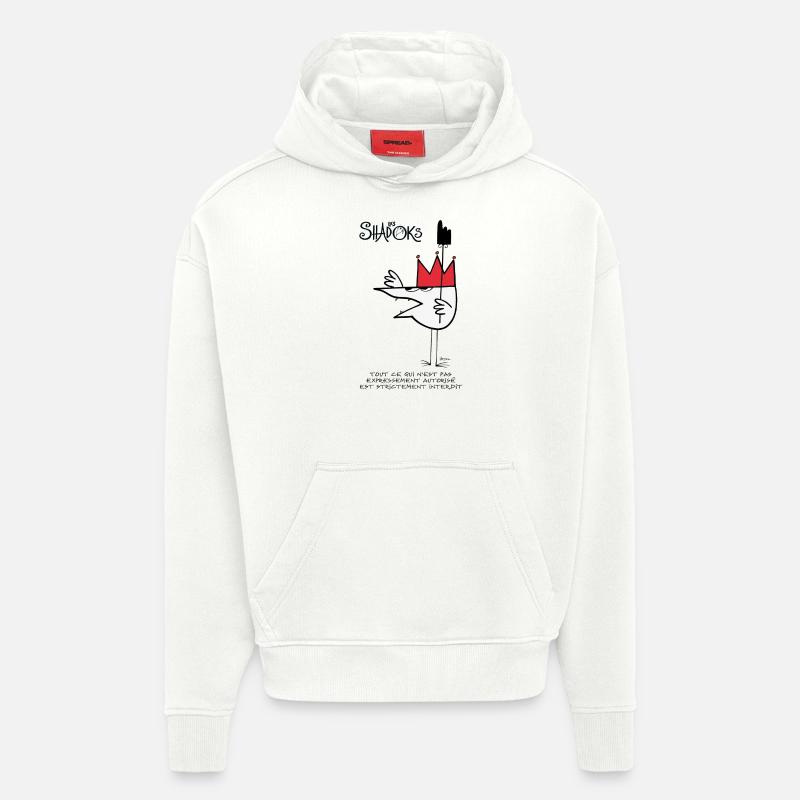 Les interdits Shadoks - Sweat à capuche bio épais oversize fabriqué en UE - OFF WHITE
