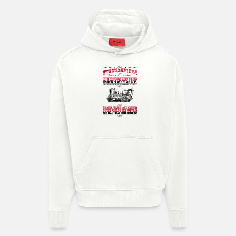 Time Machines - Sweat à capuche bio épais oversize fabriqué en UE - OFF WHITE