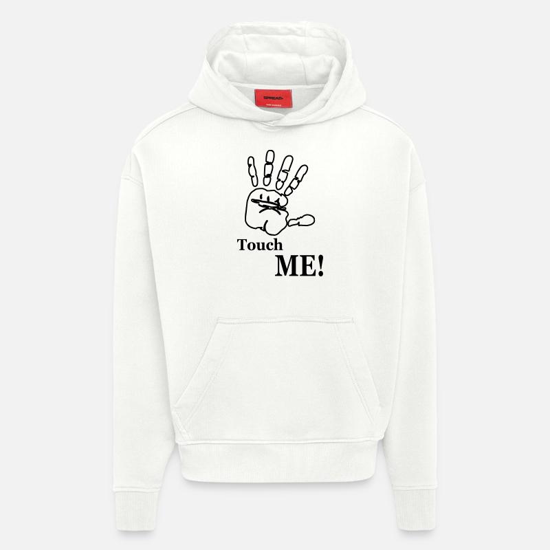 Touche-moi! main - Sweat à capuche bio épais oversize fabriqué en UE - OFF WHITE