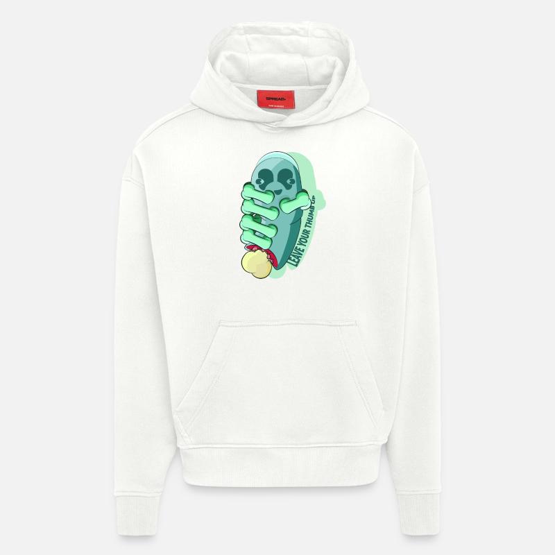 POUCE - Sweat à capuche bio épais oversize fabriqué en UE - OFF WHITE