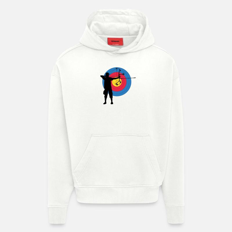 ArcLab CompoundTargetArcher - Sweat à capuche bio épais oversize fabriqué en UE - OFF WHITE