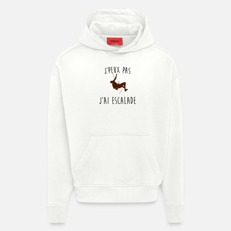 j'peux pas j'ai escalade - Sweat à capuche bio épais oversize fabriqué en UE - OFF WHITE