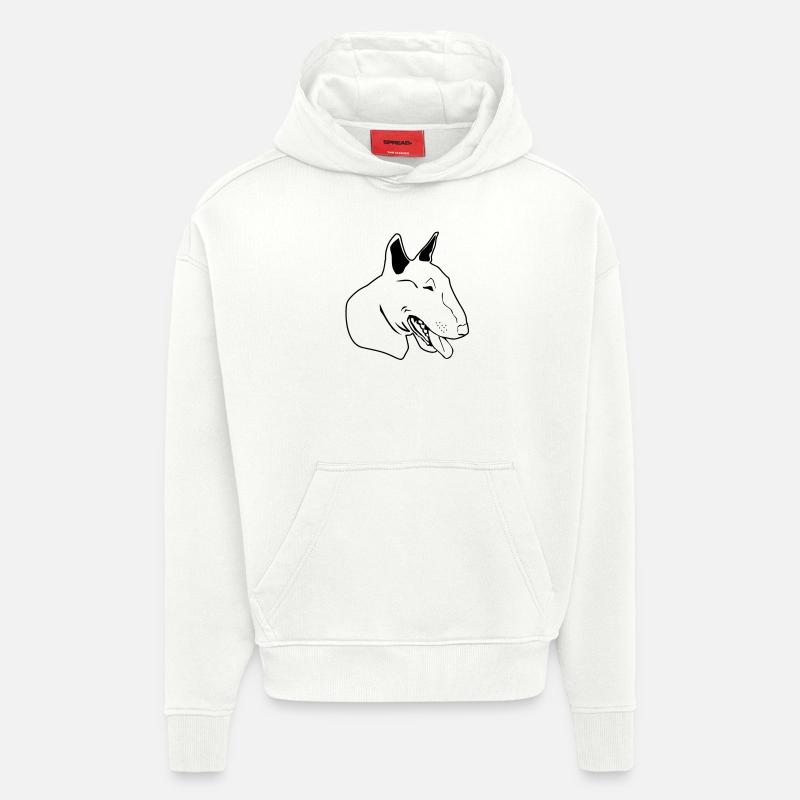 Bull terrier de - Sweat à capuche bio épais oversize fabriqué en UE - OFF WHITE