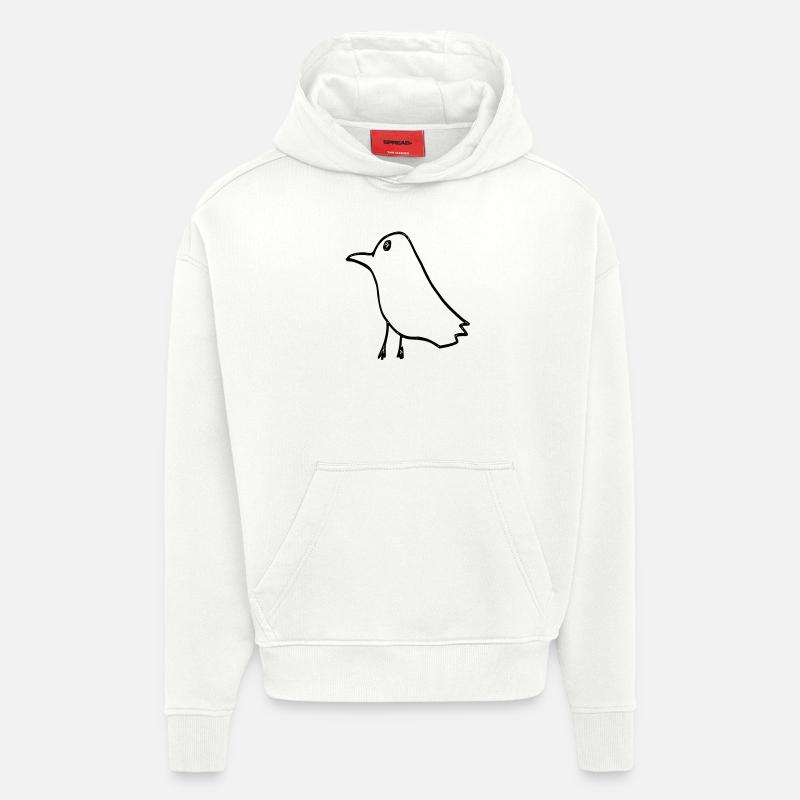 corbeau - Sweat à capuche bio épais oversize fabriqué en UE - OFF WHITE
